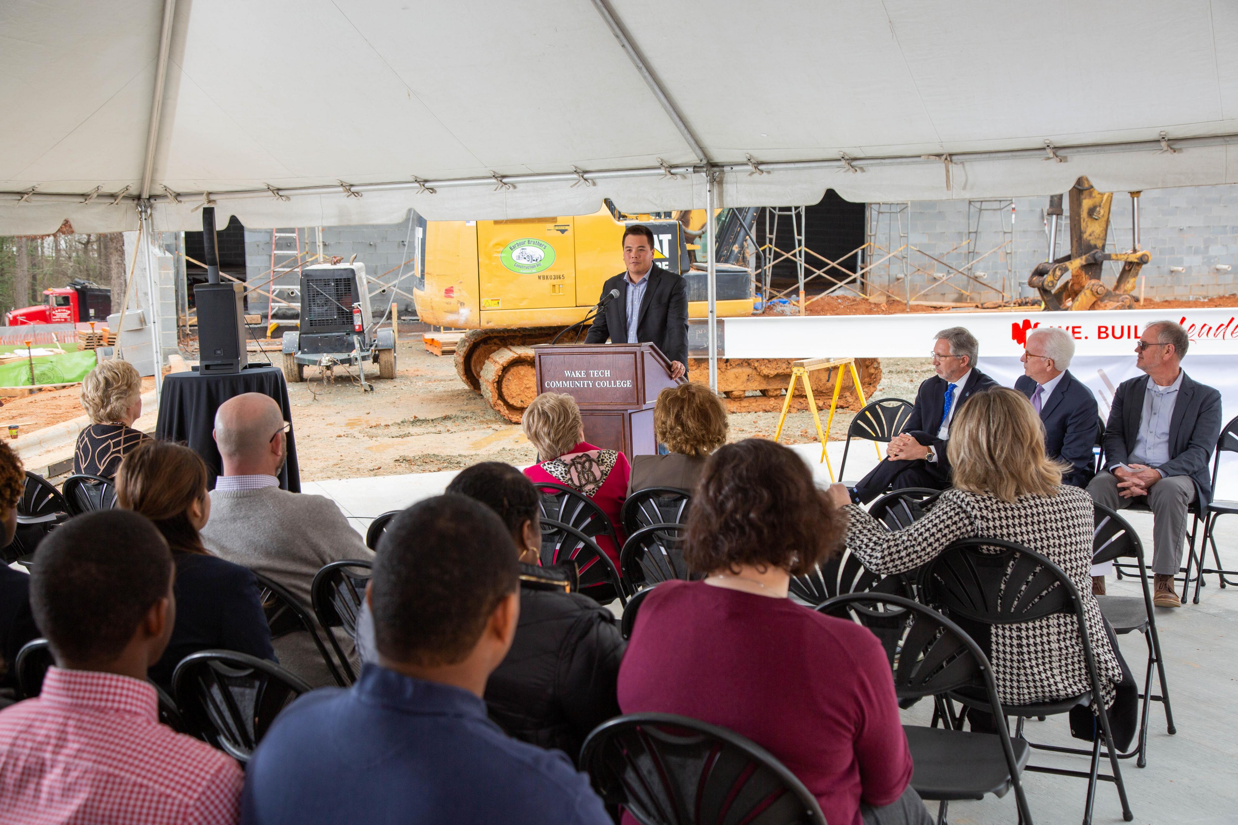Wake Tech Holds Topping Out Ceremony for New Skilled Trades Building